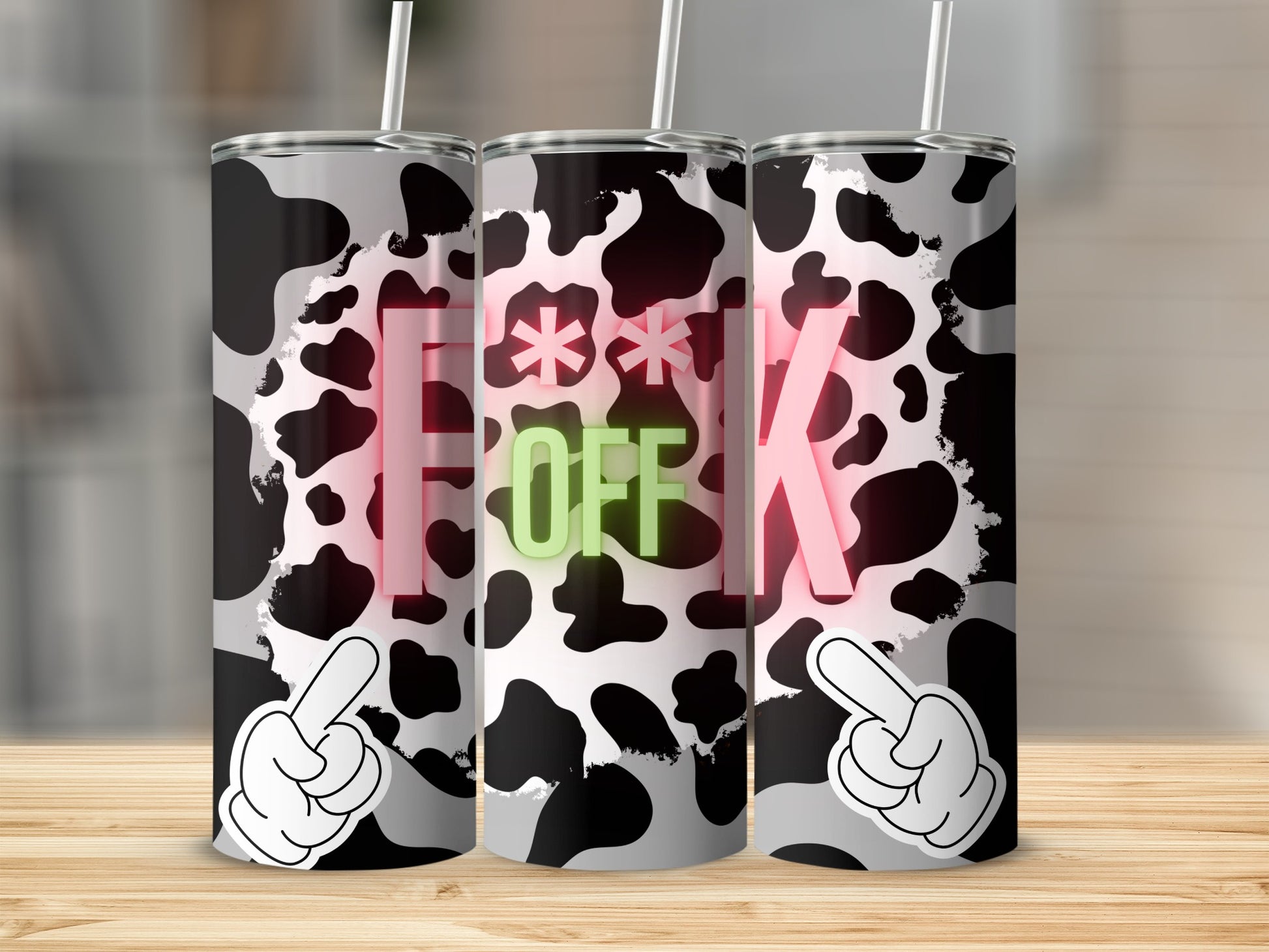 Bold Black and White Print Insulated Tumbler