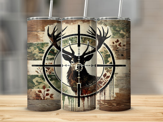 Deer Hunting Target Design Camouflage Tumbler Cup