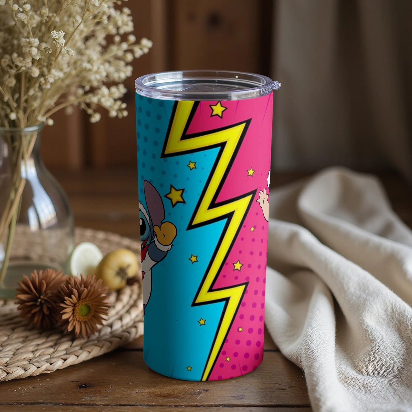 Vibrant Cartoon Themed Insulated Tumbler Cup