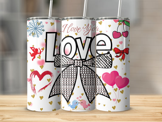 Festive and Romantic Themed Graphic Tumbler Collection