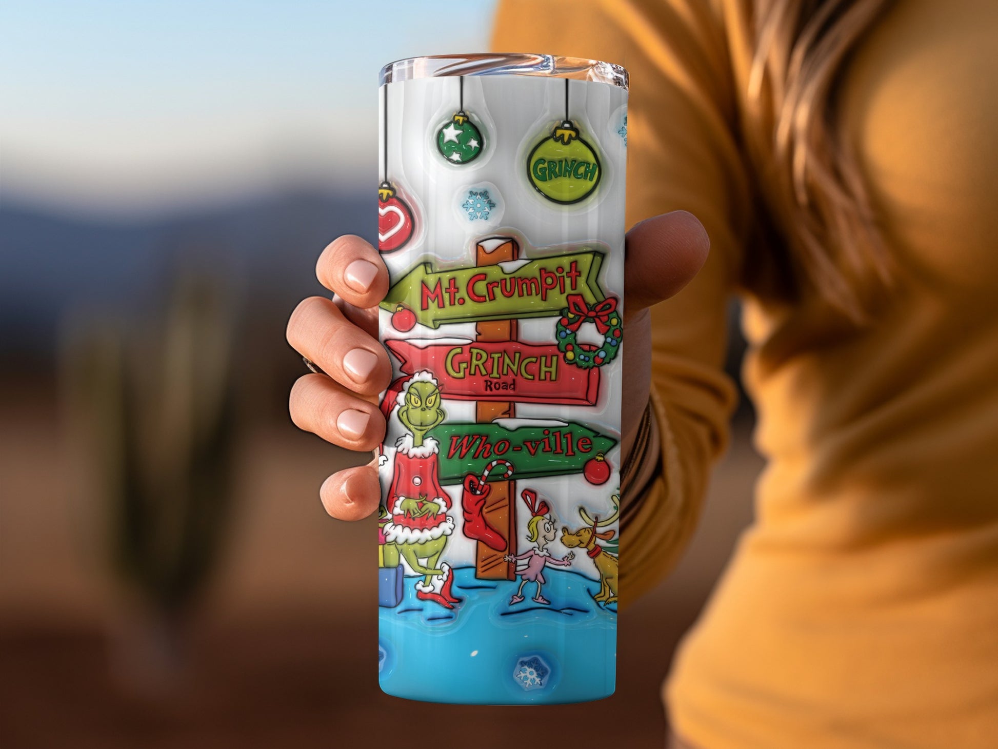 Mt Crumpit Grinch Road Who-ville Tumbler Cup