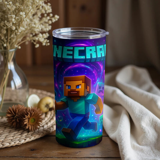 Minecraft Character Themed Tumbler with Bright Colors