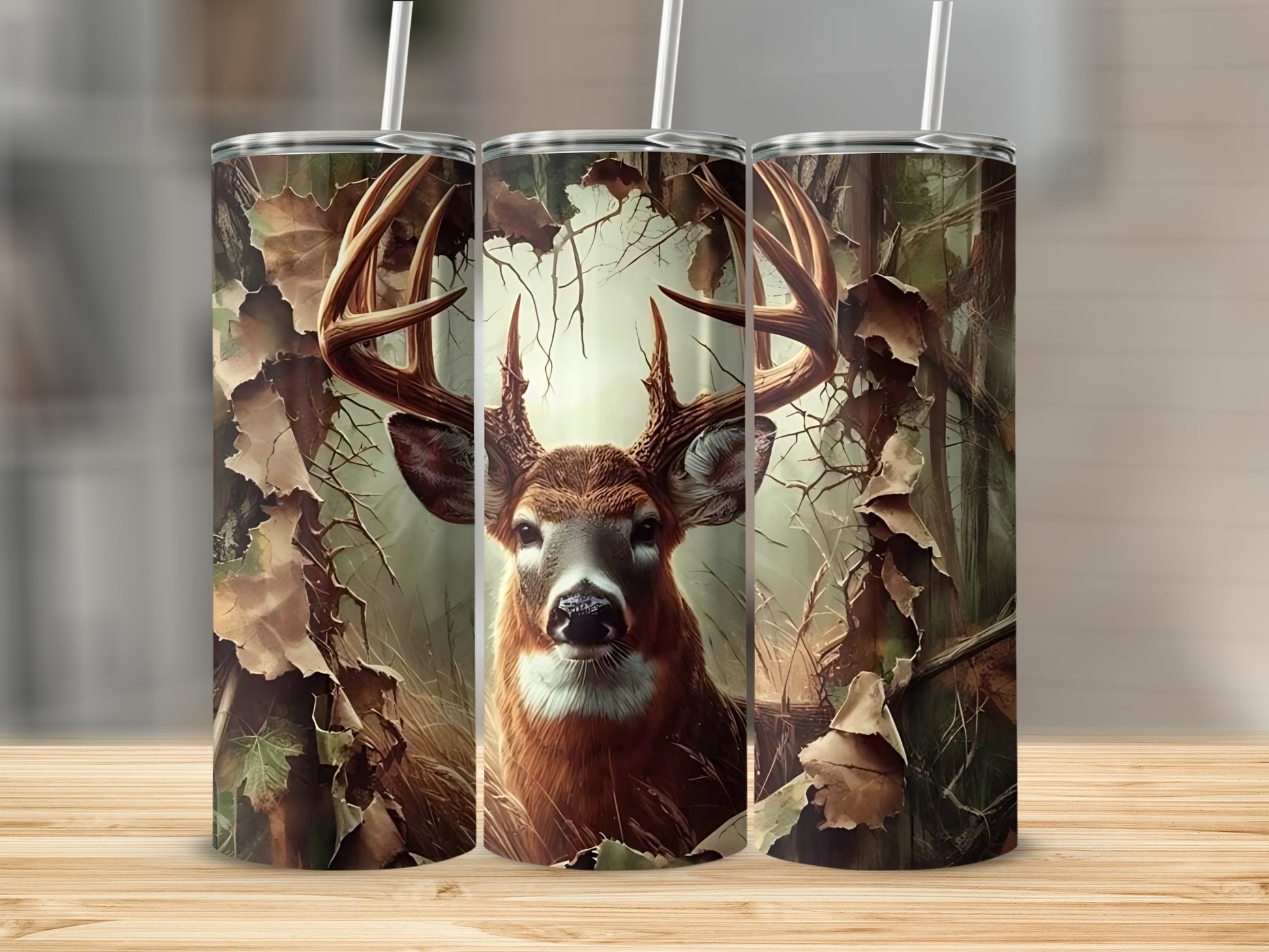 Majestic Deer Tumblers with Forest Design Product