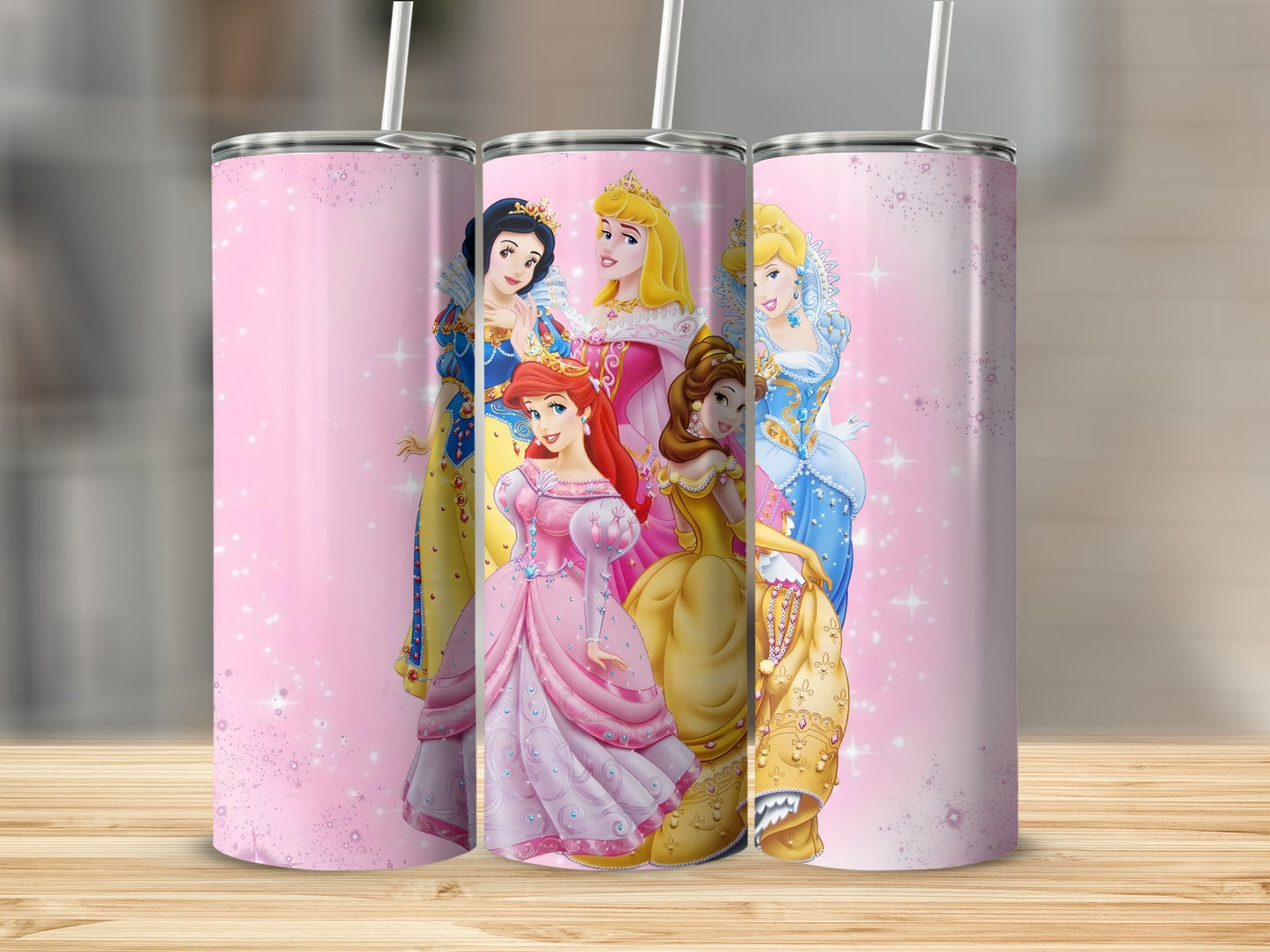 Sparkling Princesses Pink Tumbler for Disney Fans