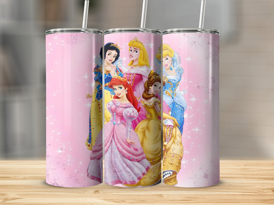 Sparkling Princesses Pink Tumbler for Disney Fans