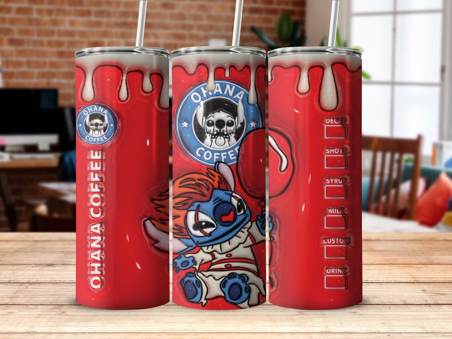 One Eyed Blue Monster And Coffee Dripping Tumbler