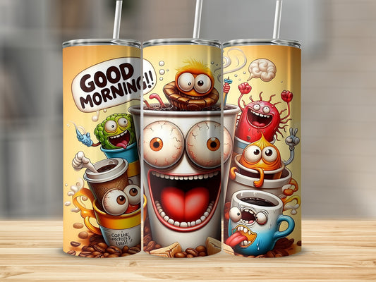 Funny Cartoon Coffee Characters Tumbler Product
