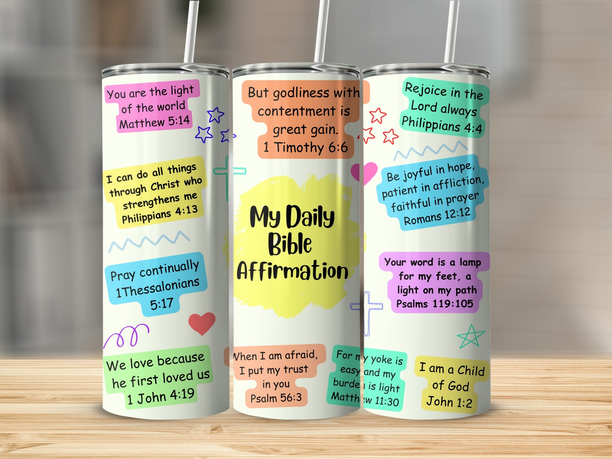 My Daily Bible Affirmation Inspirational Tumbler