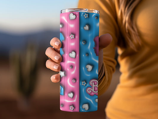 Heart and Star Themed Insulated Travel Tumbler Cup Product