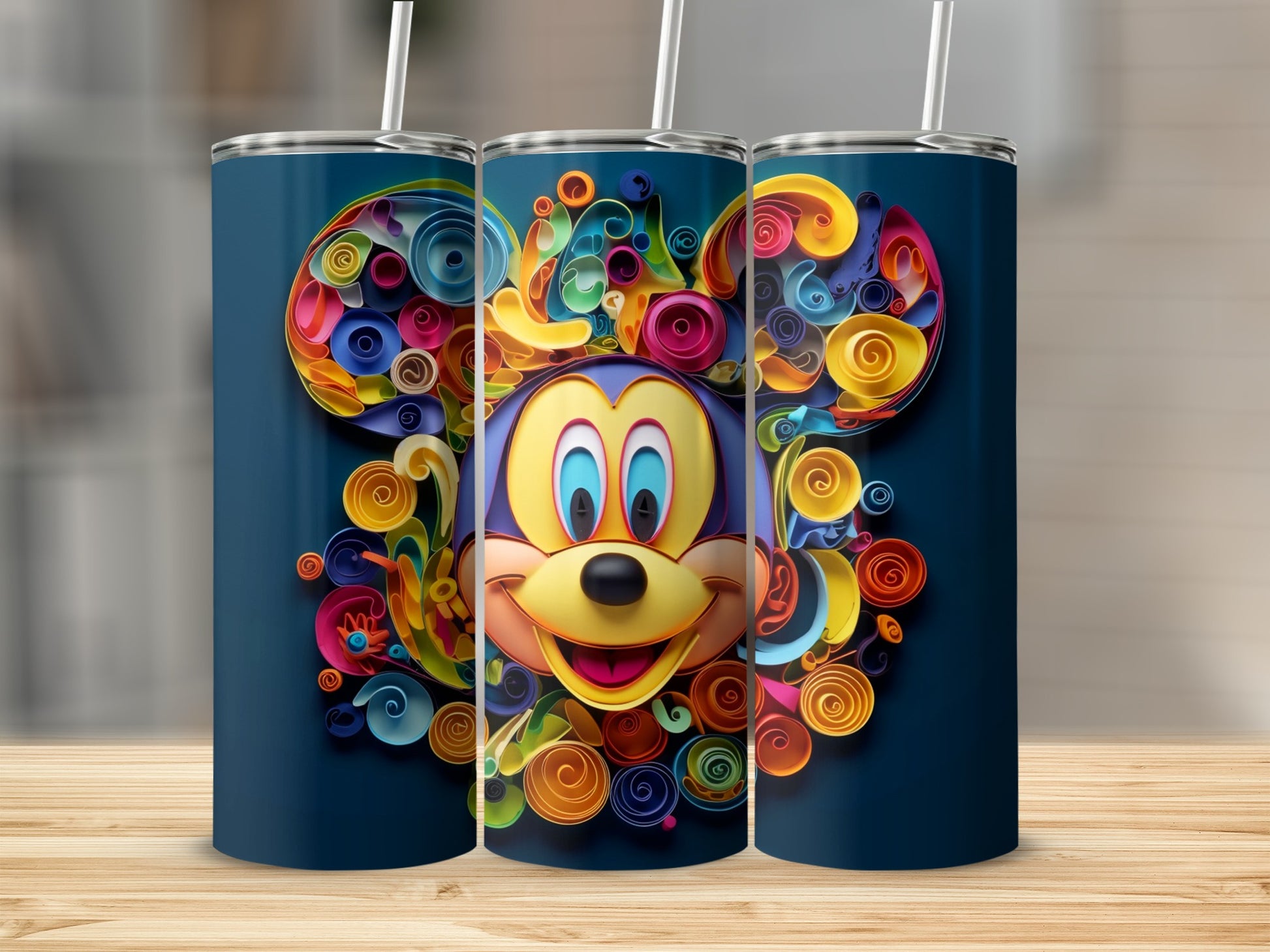 Colorful Mickey Mouse Design Insulated Drink Tumbler