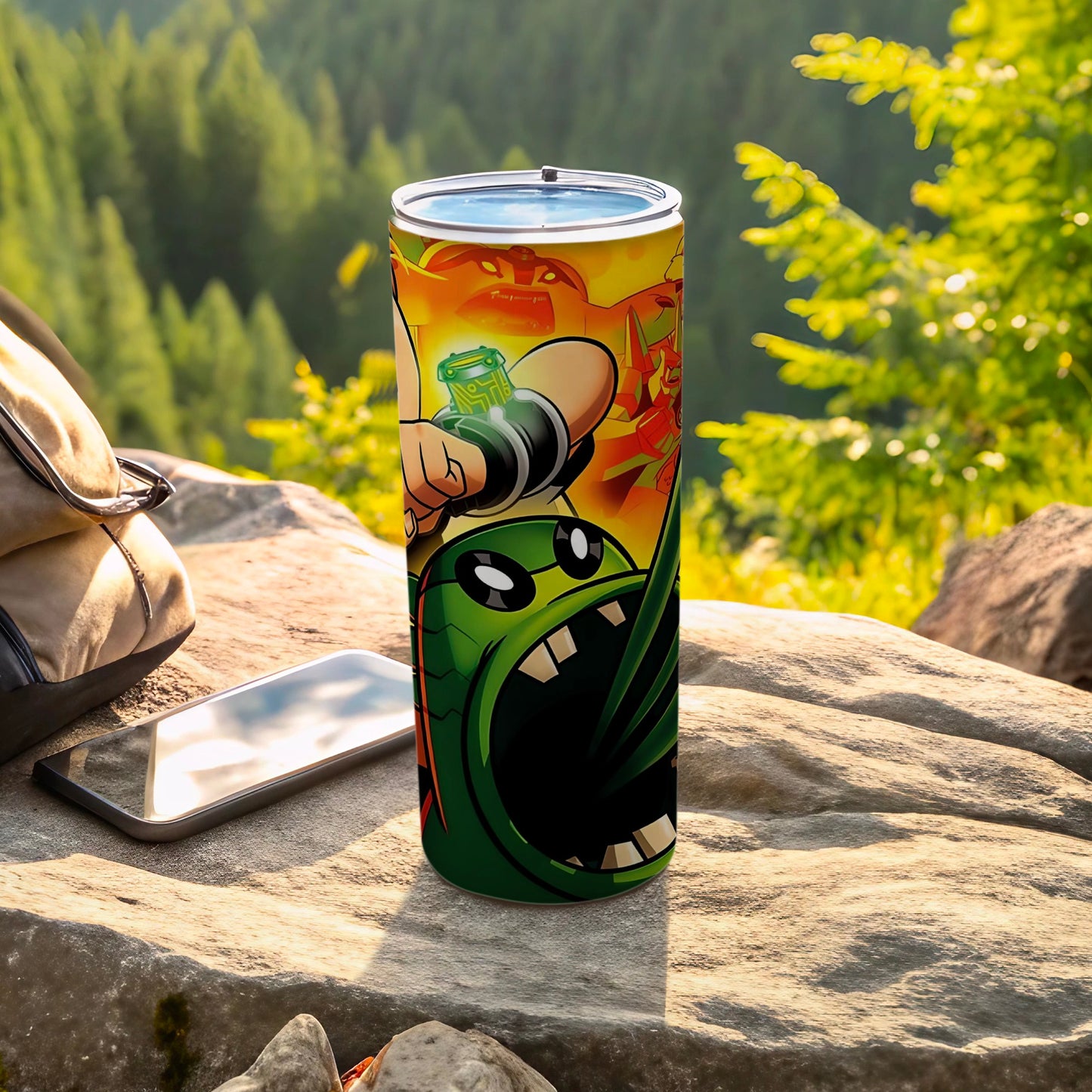 Colorful Cartoon Character Travel Tumbler Cup with Lid
