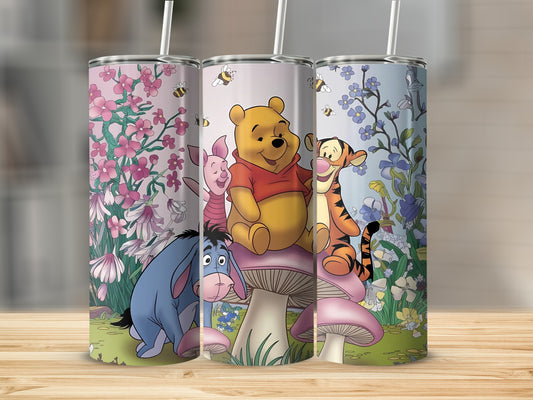 Winnie The Pooh Piglet Tigger Eeyore Mushroom Honey Bees Tumblers