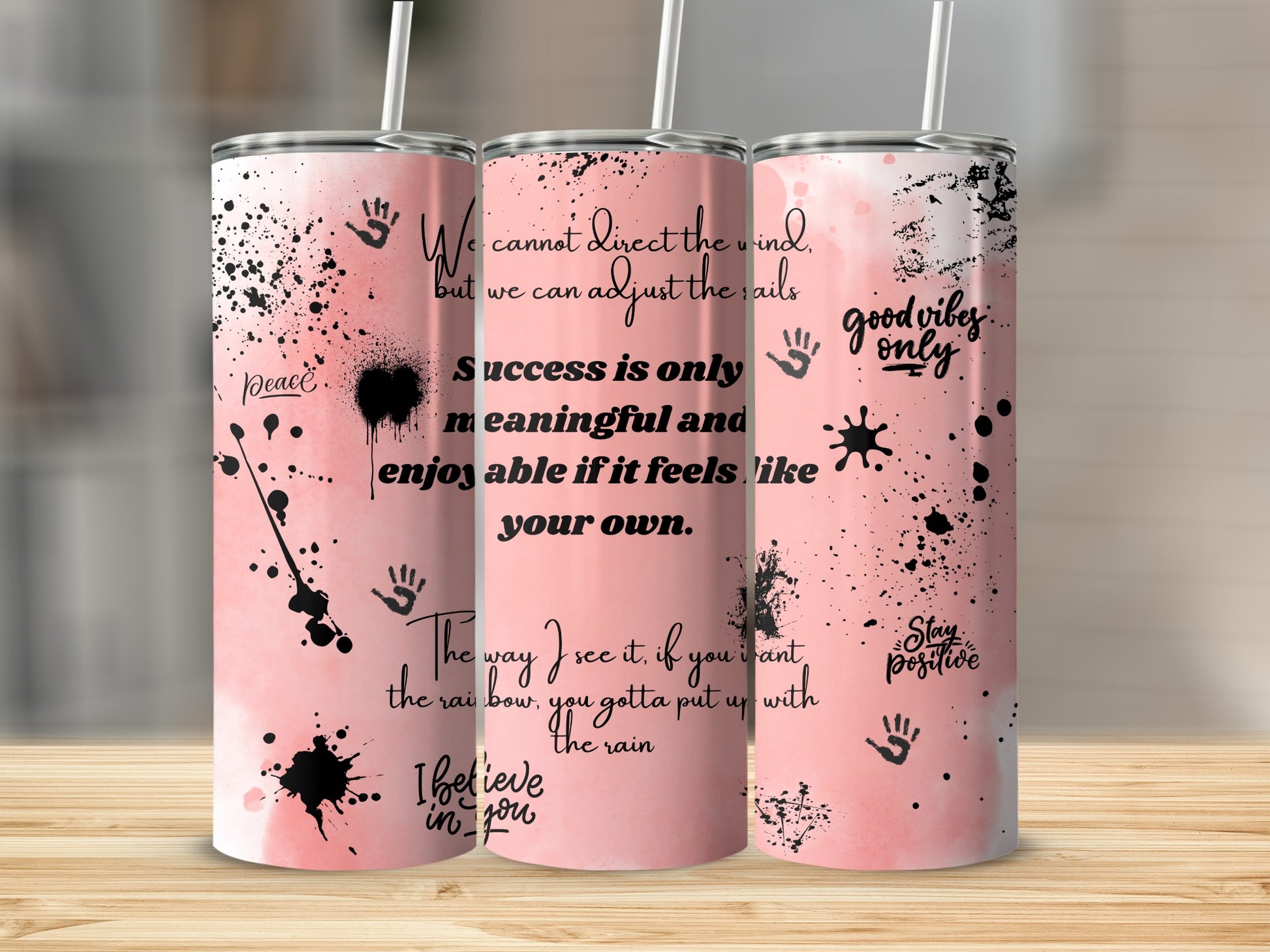 Inspirational Quotes Pink Tumblers for Positive Vibes