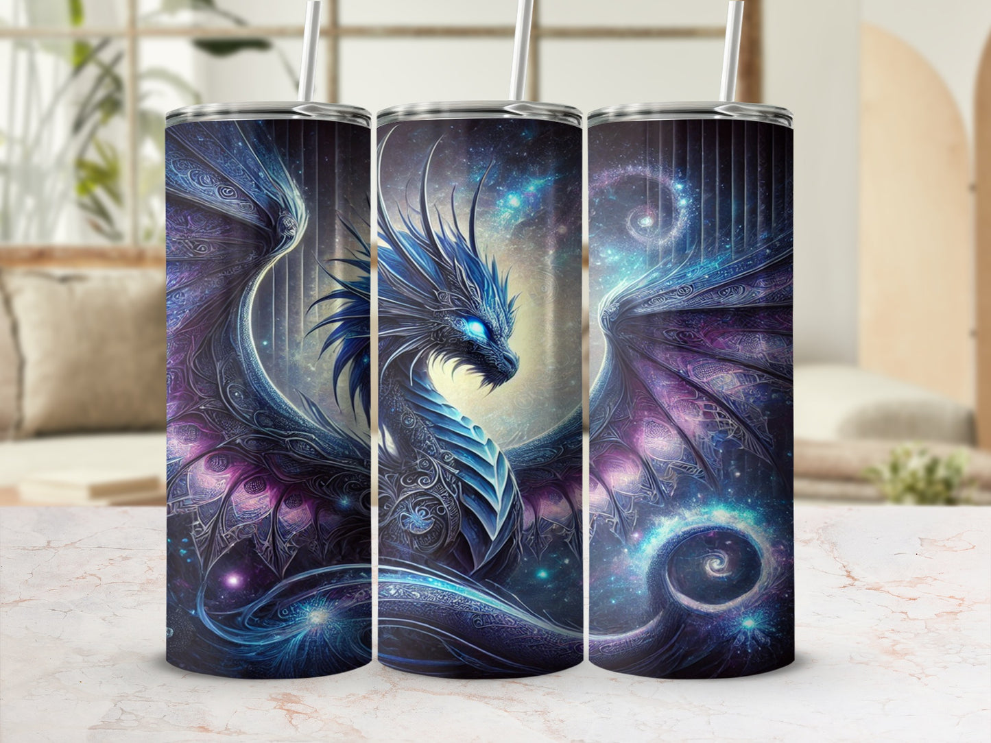 Mystical Dragon Art Design Stainless Steel Tumbler Cups