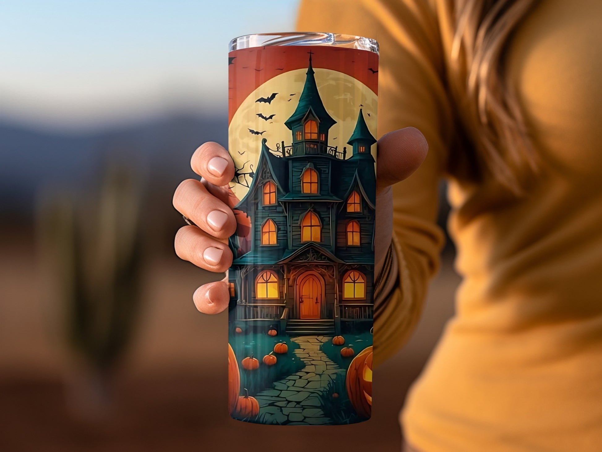 Haunted House Halloween Design Insulated Tumbler