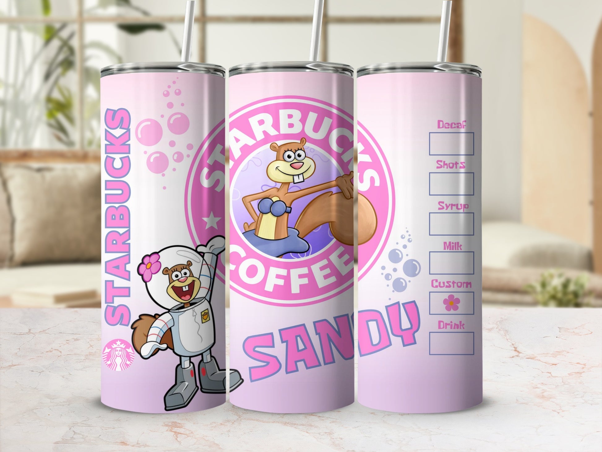 Sandy Starbucks Coffee Custom Tumbler for Drinks