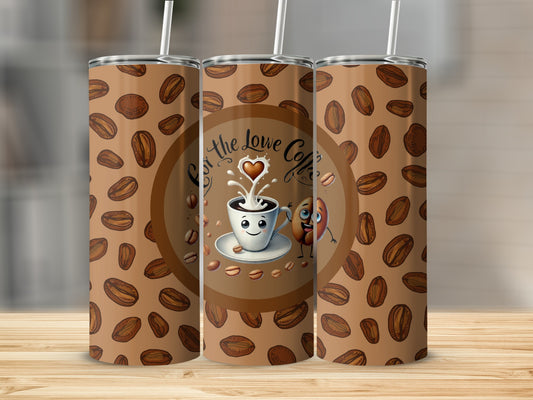 For the Love of Coffee Tumbler with Coffee Beans