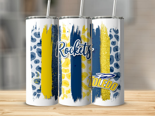 Rockets Toledo Brush Strokes Leopard Print Tumblers