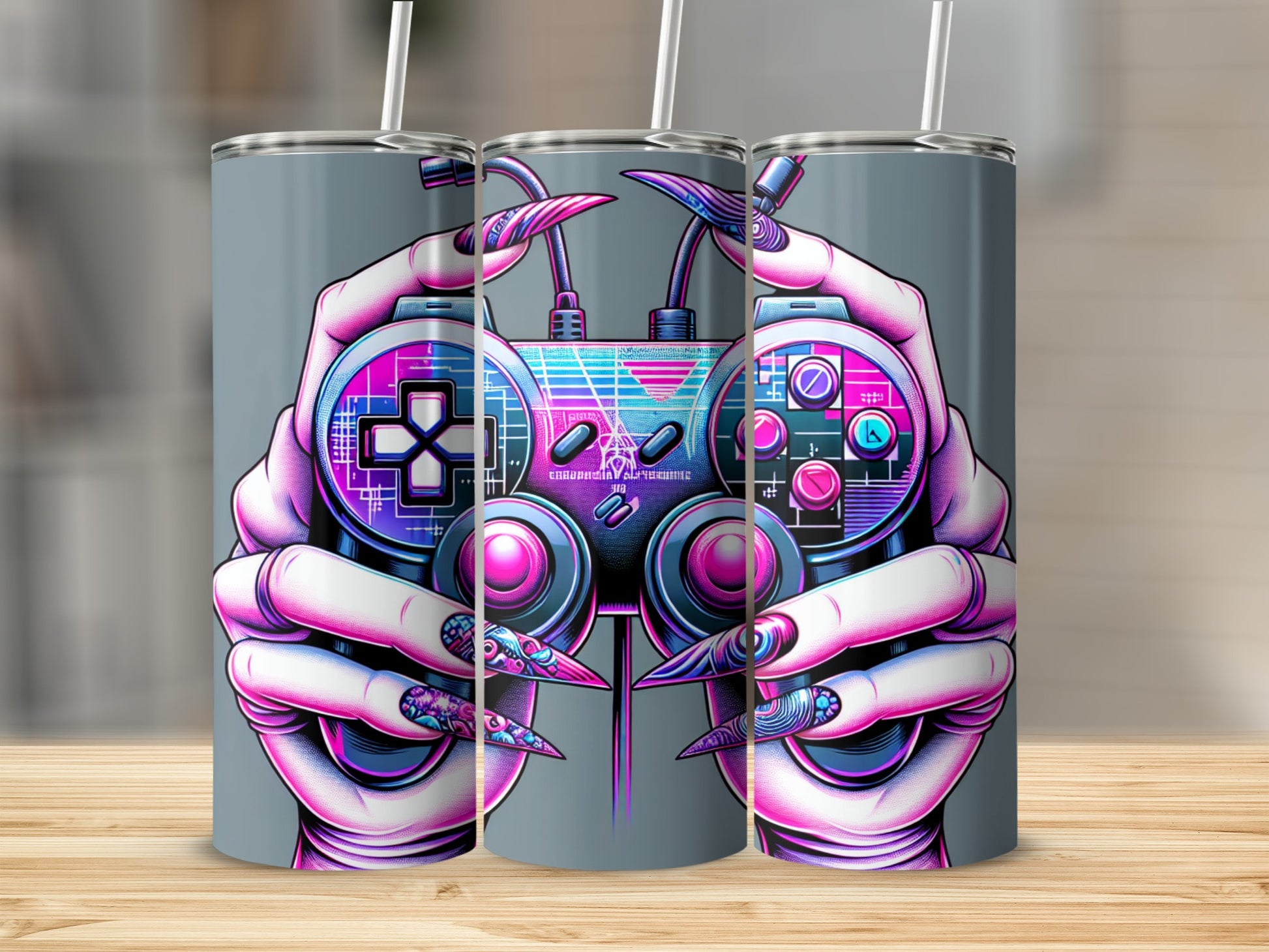 Retro Gamer Handheld Console Art Tumblers