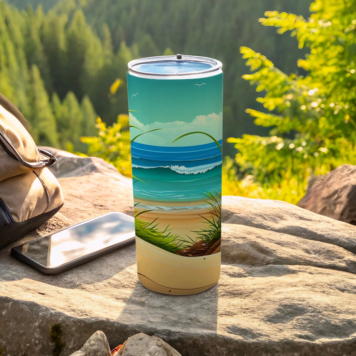Ocean Waves Beach Scene Summer Travel Tumbler