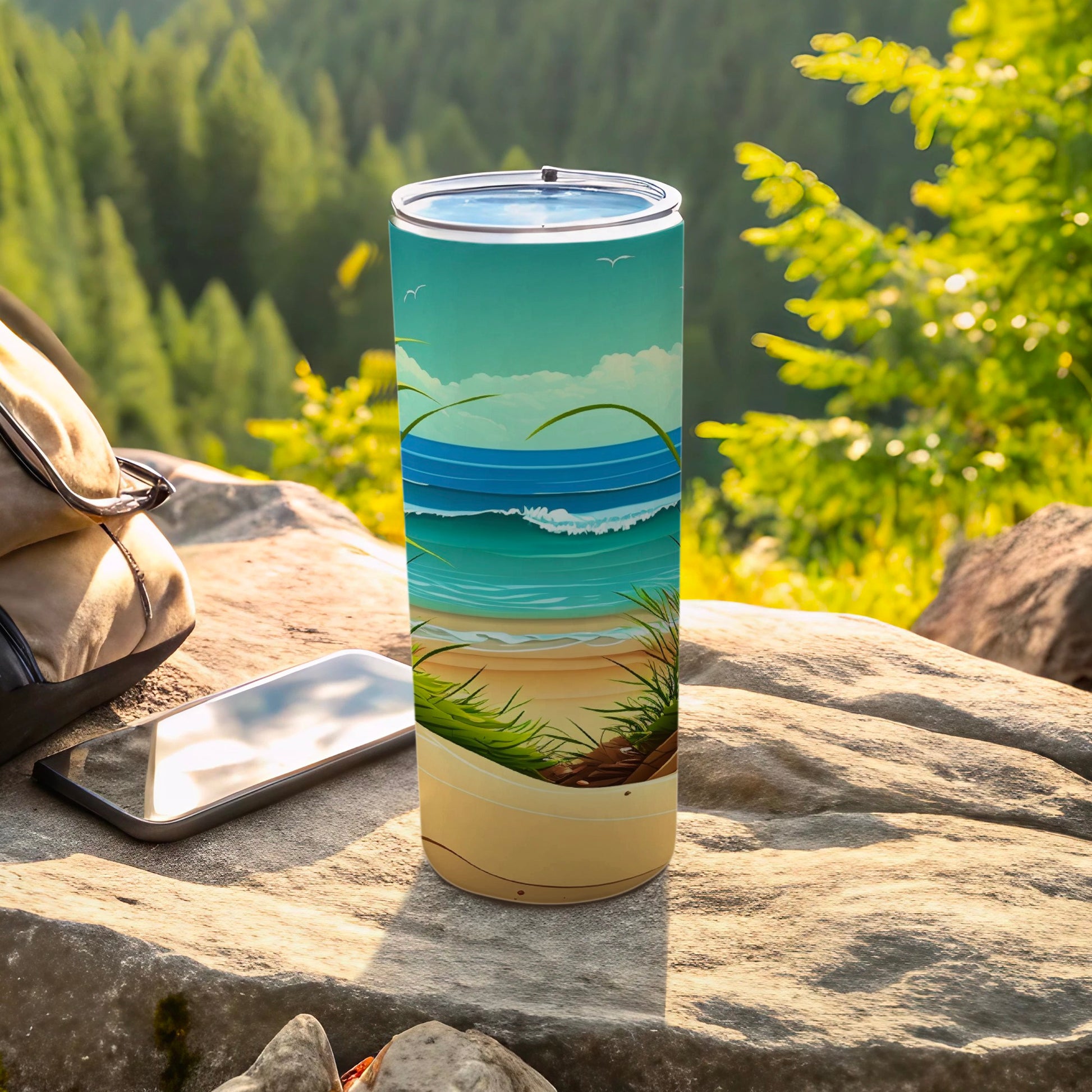 Ocean Waves Beach Scene Summer Travel Tumbler
