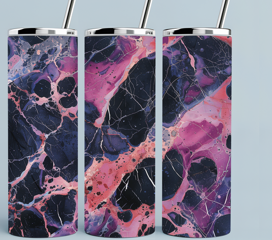 Pink purple black swirl tumbler