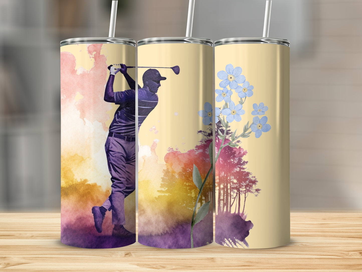 Golf Artistically Illustrated Tumbler for Enthusiasts