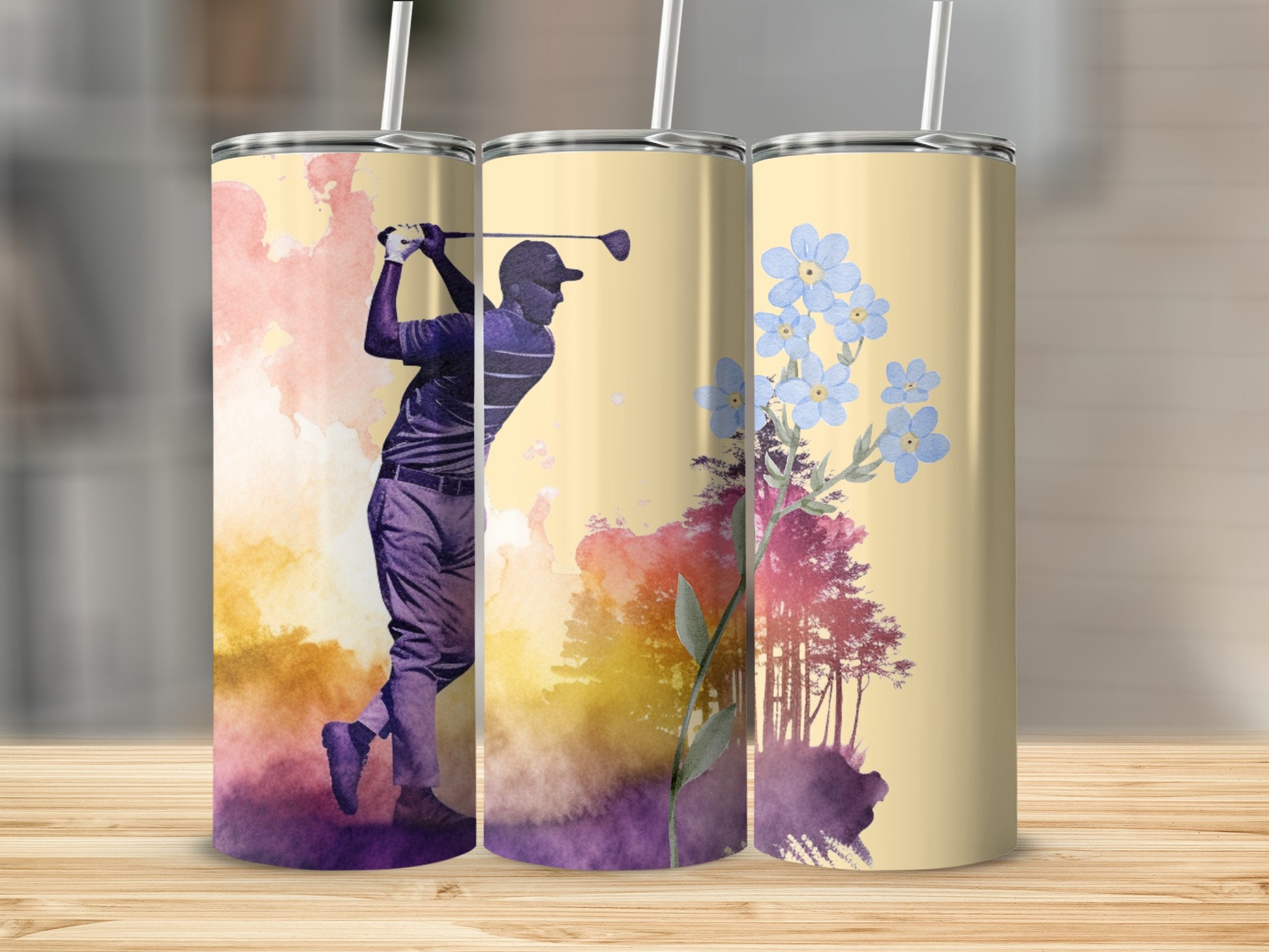 Golf Artistically Illustrated Tumbler for Enthusiasts