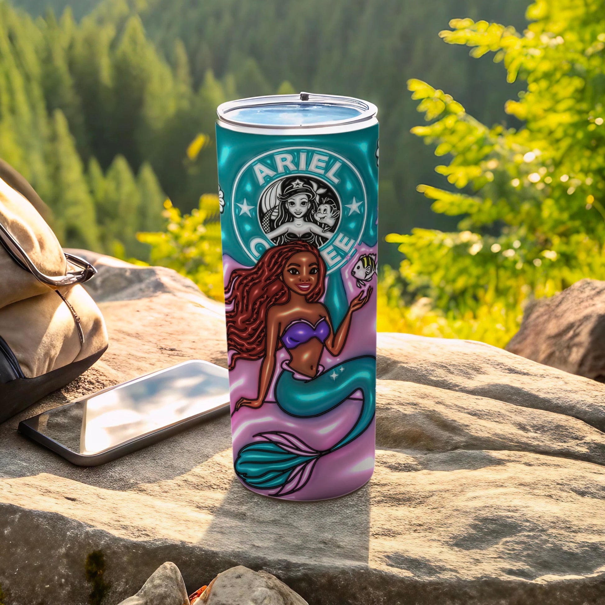 Ariel Coffee Mermaid Tumbler with Lid