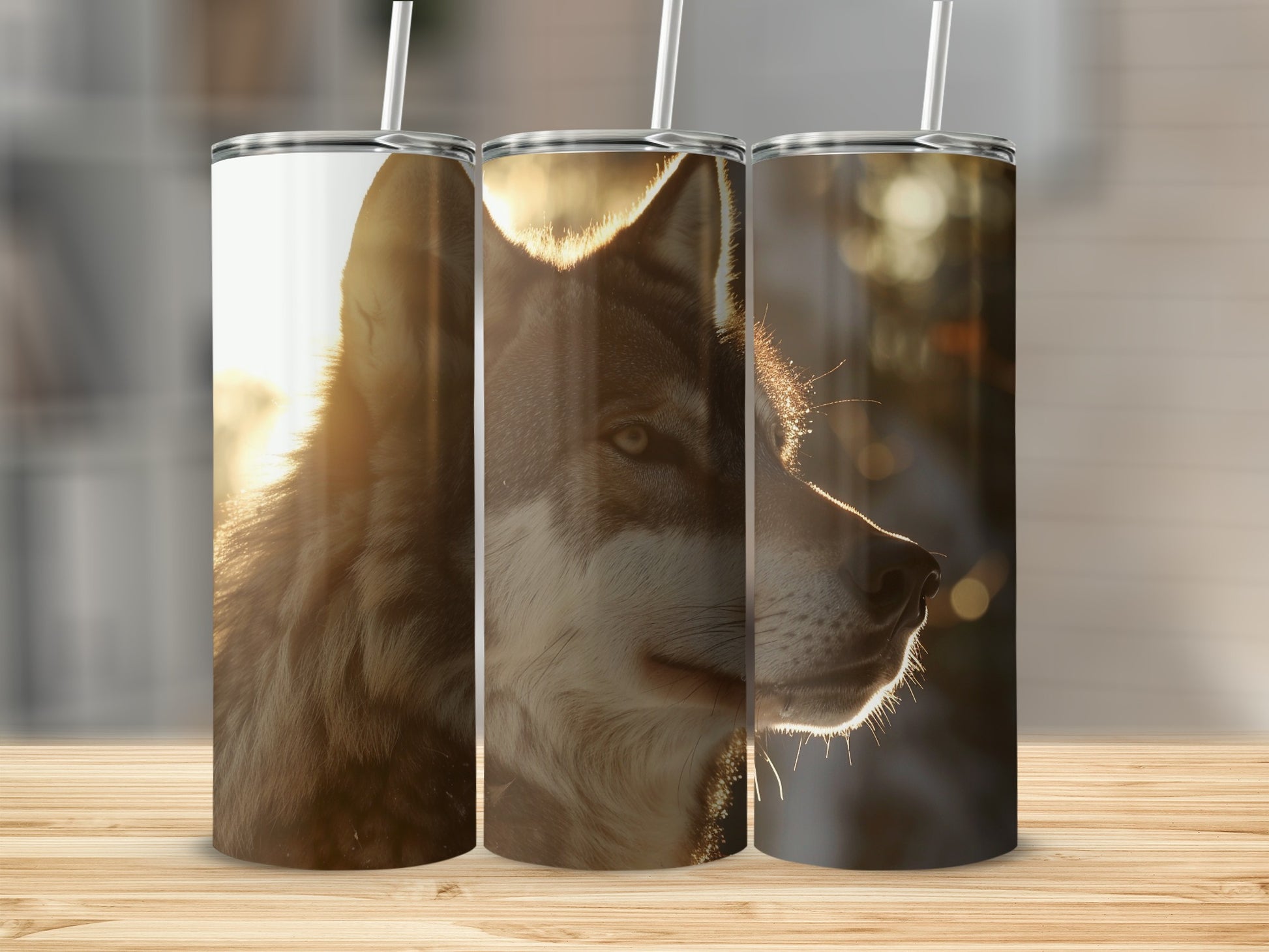 Majestic Wolf Sunset Glow Silhouette Tumbler product type