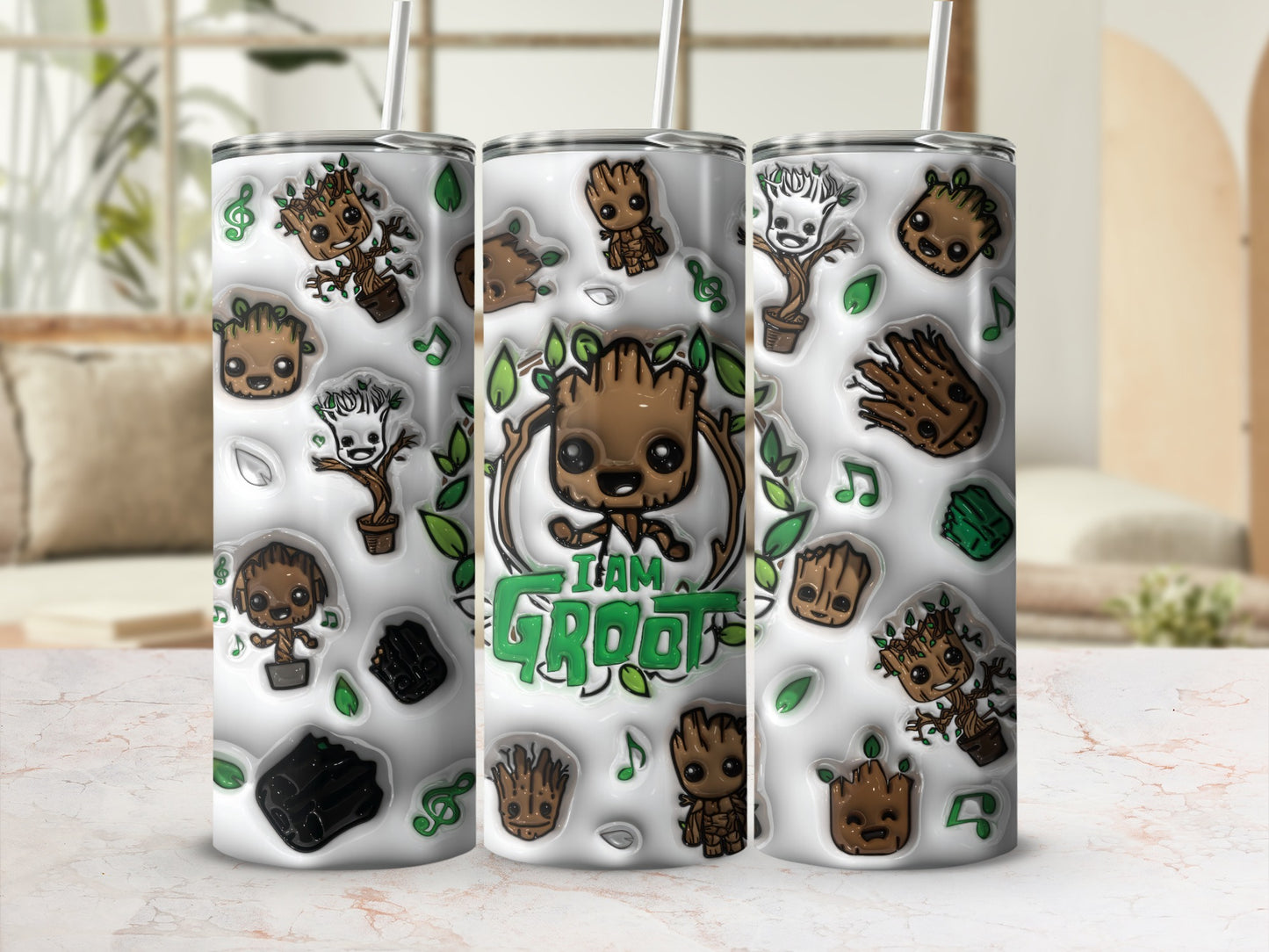 Team Groot Character Design Tumbler Drinkware Accessory