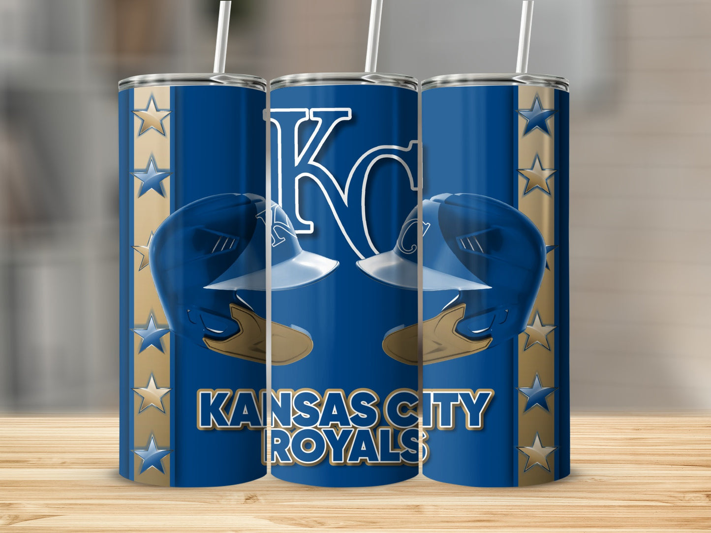Kansas City Royals Helmets and Stars Design Tumblers