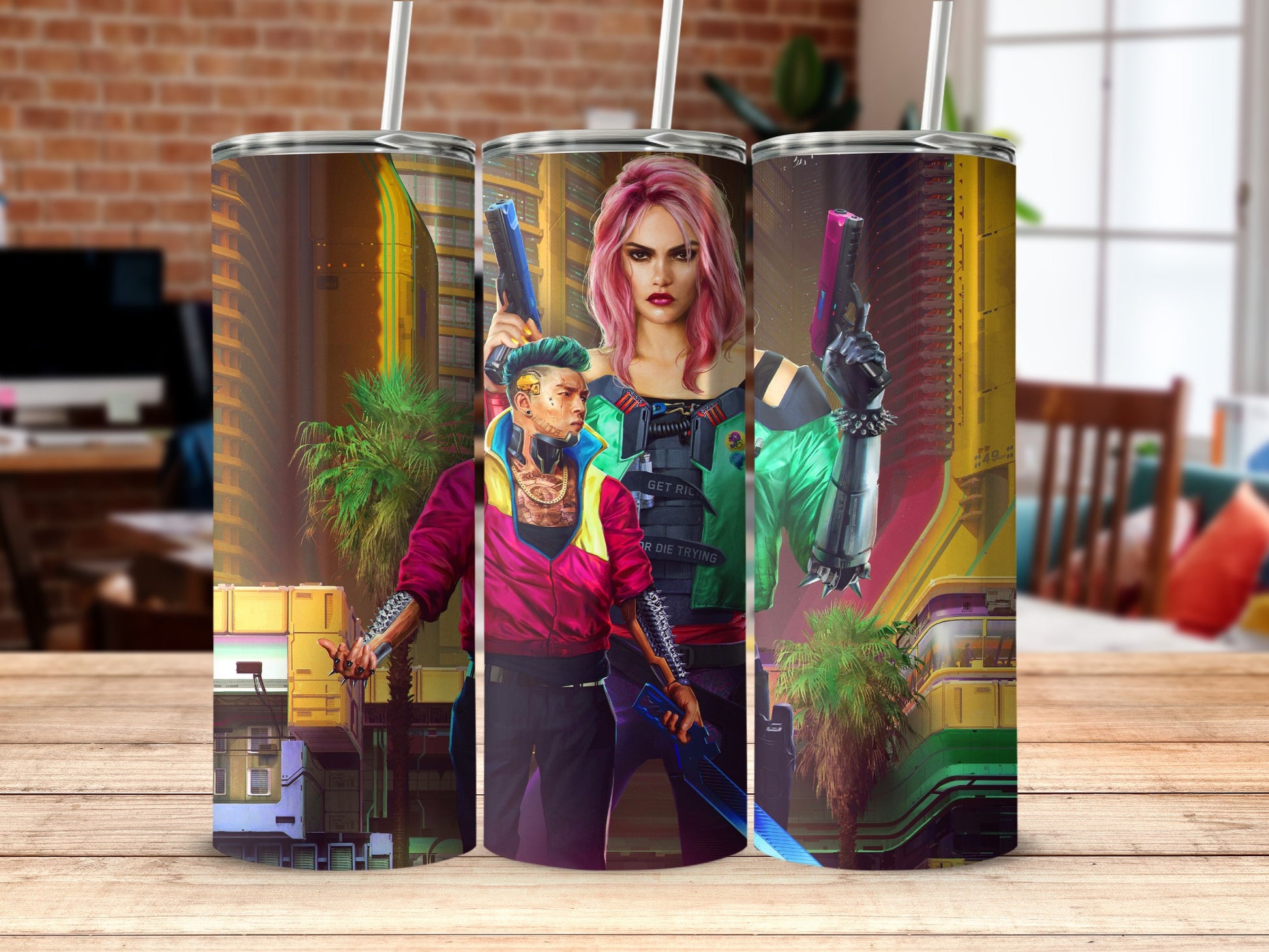 Cyberpunk Neo-Tokyo Fantasy Artwork Tumbler