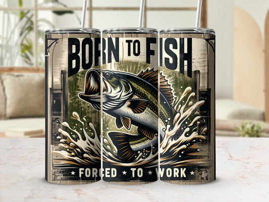 BORN TO FISH FORCED TO WORK Bass Jumping product type
Fishing, Bass Fish, Fisherman Gift, Angler Life, Outdoor Hobby, Water Splash, Born To Fish, Forced To Work, Sports Angling, Lake Fishing, River Fishing, Wildlife Art, Fish Graphic, Tumbler Design, Fishing Lover, Nature Theme, Rustic Design, Distressed Look, Fishing Enthusiast, Outdoorsman