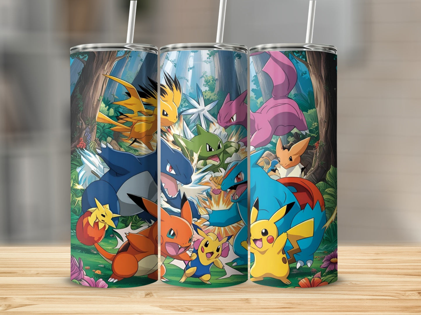 Colorful Pokémon Characters Themed Tumbler Product