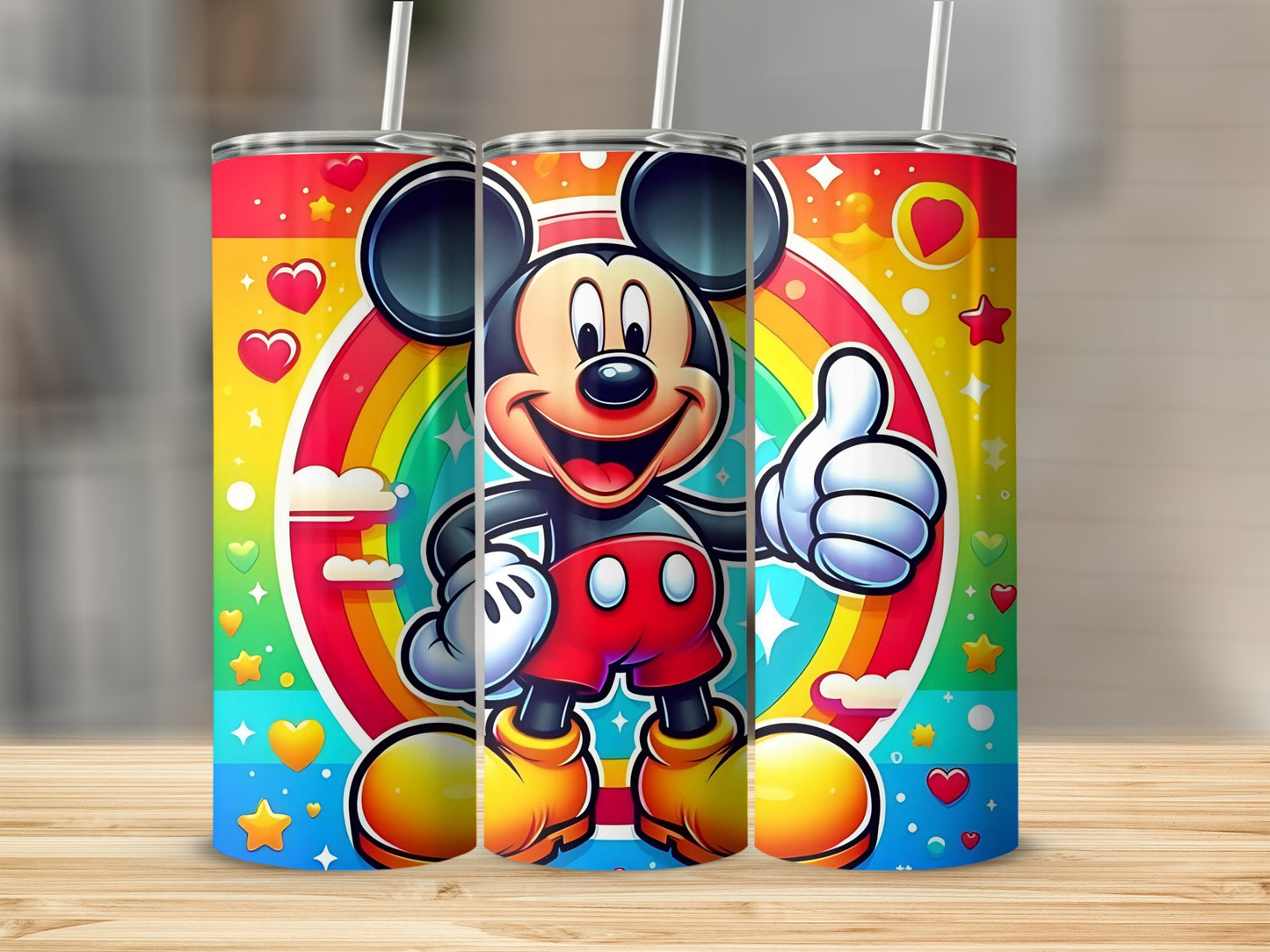 Colorful Mickey Mouse Rainbow Design Tumbler Product