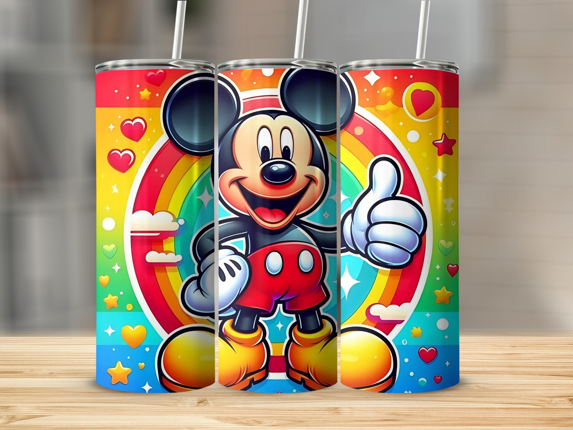 Colorful Mickey Mouse Rainbow Design Tumbler Product