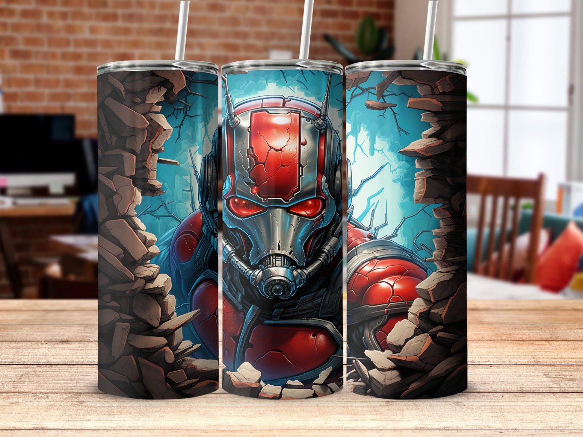 Ant Warrior Cracked Wall Design Tumbler