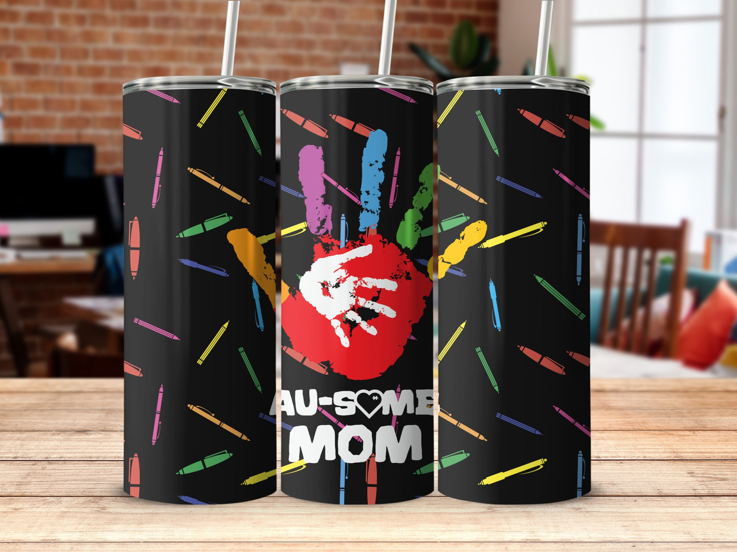 Colorful Awesome Mom Design Tumblers