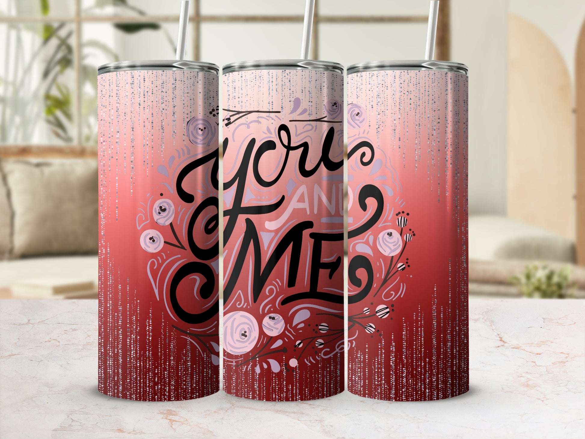 Gorgeous Pink You And Me Insulated Drinkware