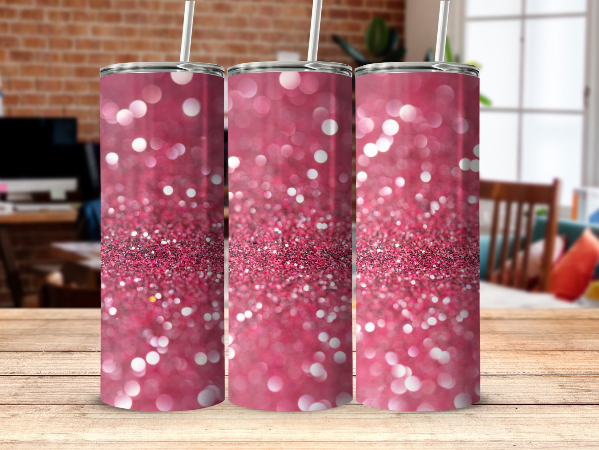 Sparkling Pink Glitter Pattern Tumbler product