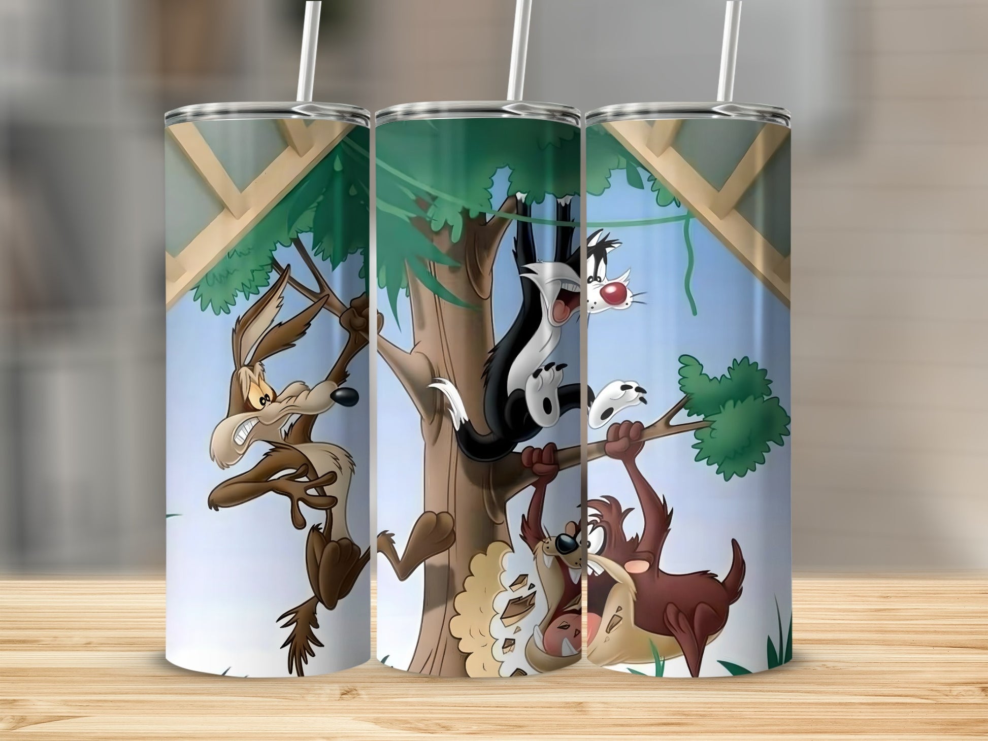 Funny Cartoon Characters on Tree Tumbler product
