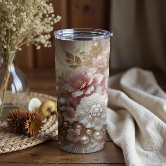 Elegant Floral Pattern Insulated Beverage Container