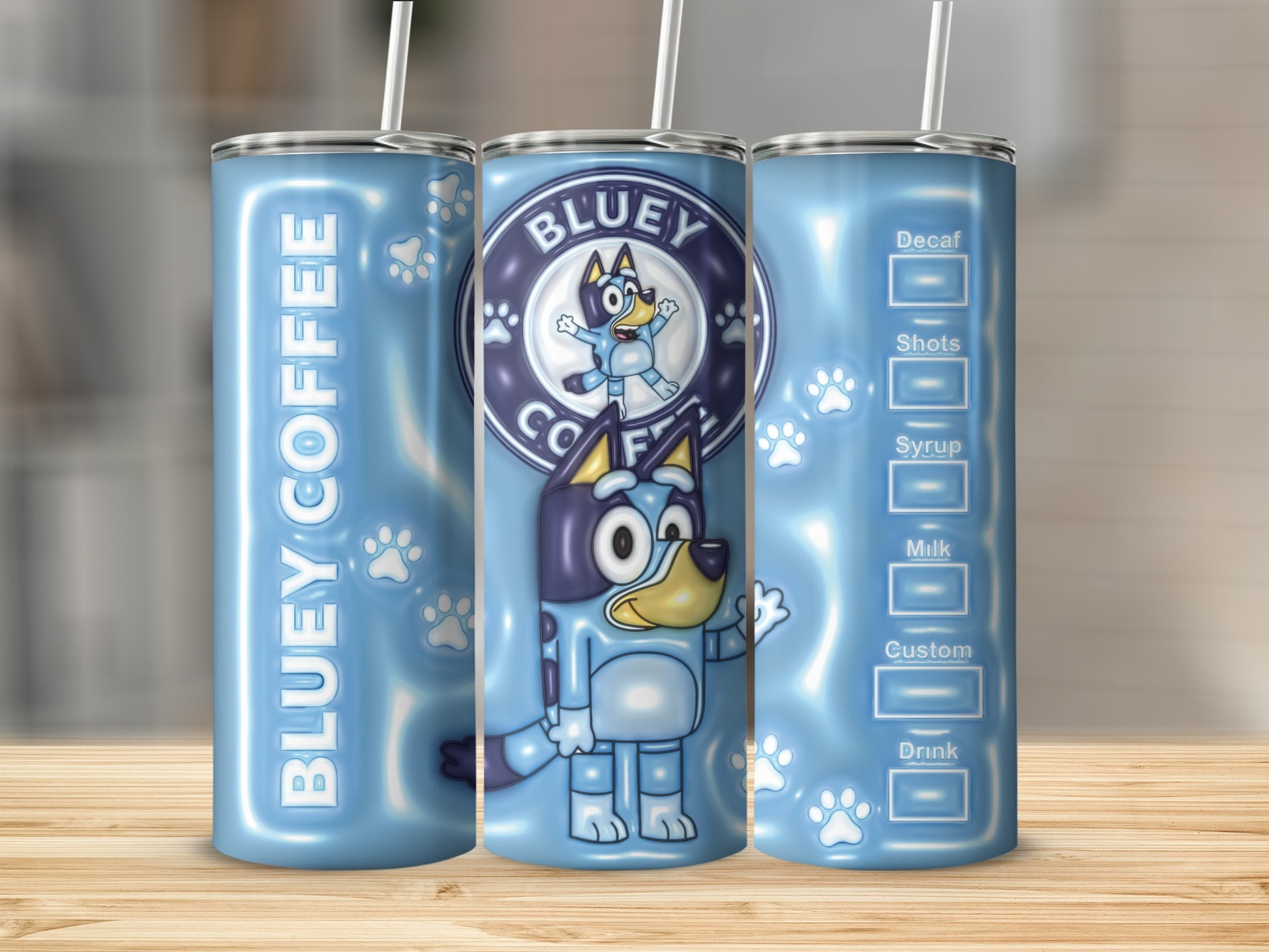 Bluey Coffee Cartoon Design Insulated Tumbler