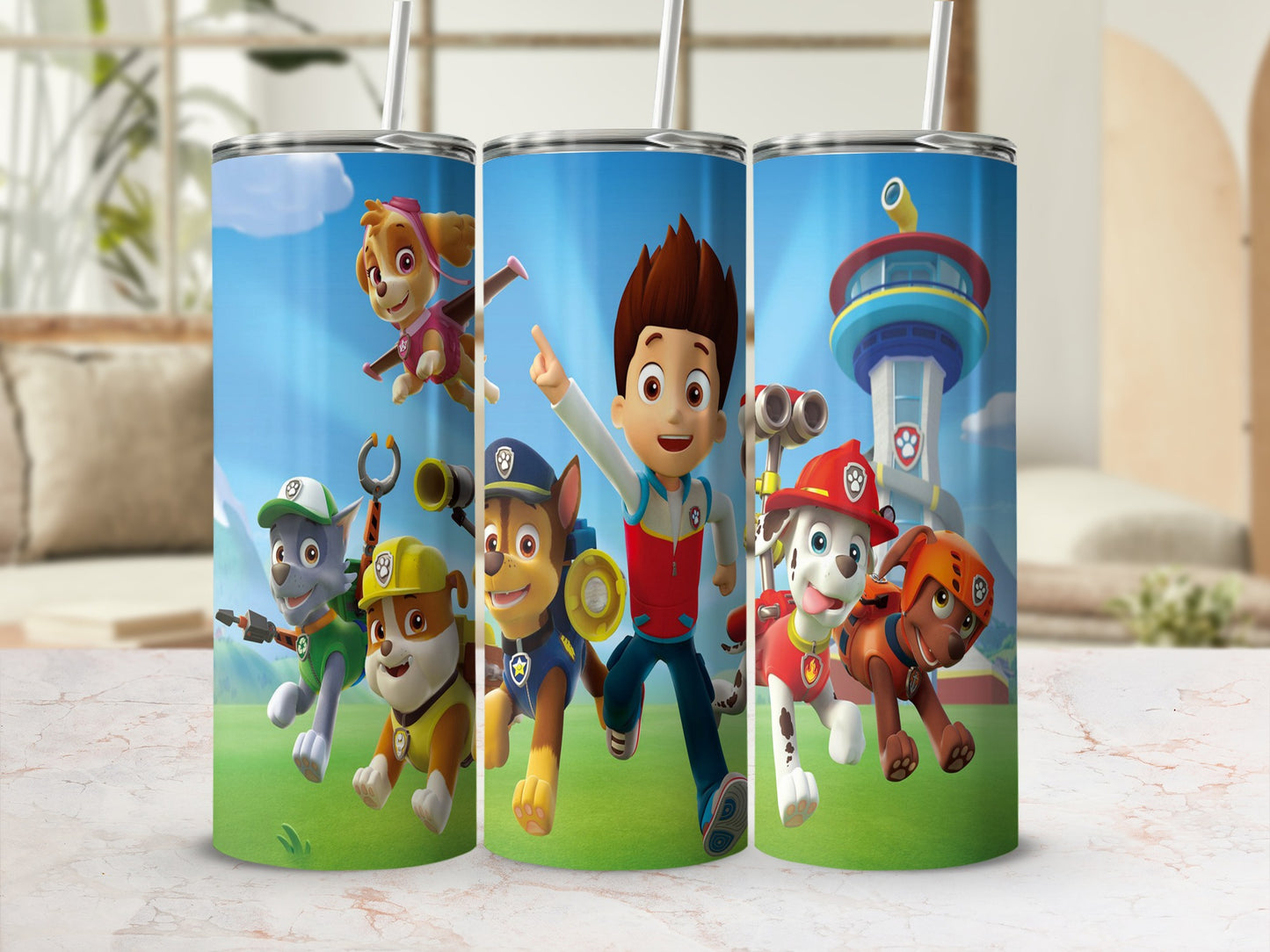 PAW Patrol Kids Drink Tumblers with Straw Set