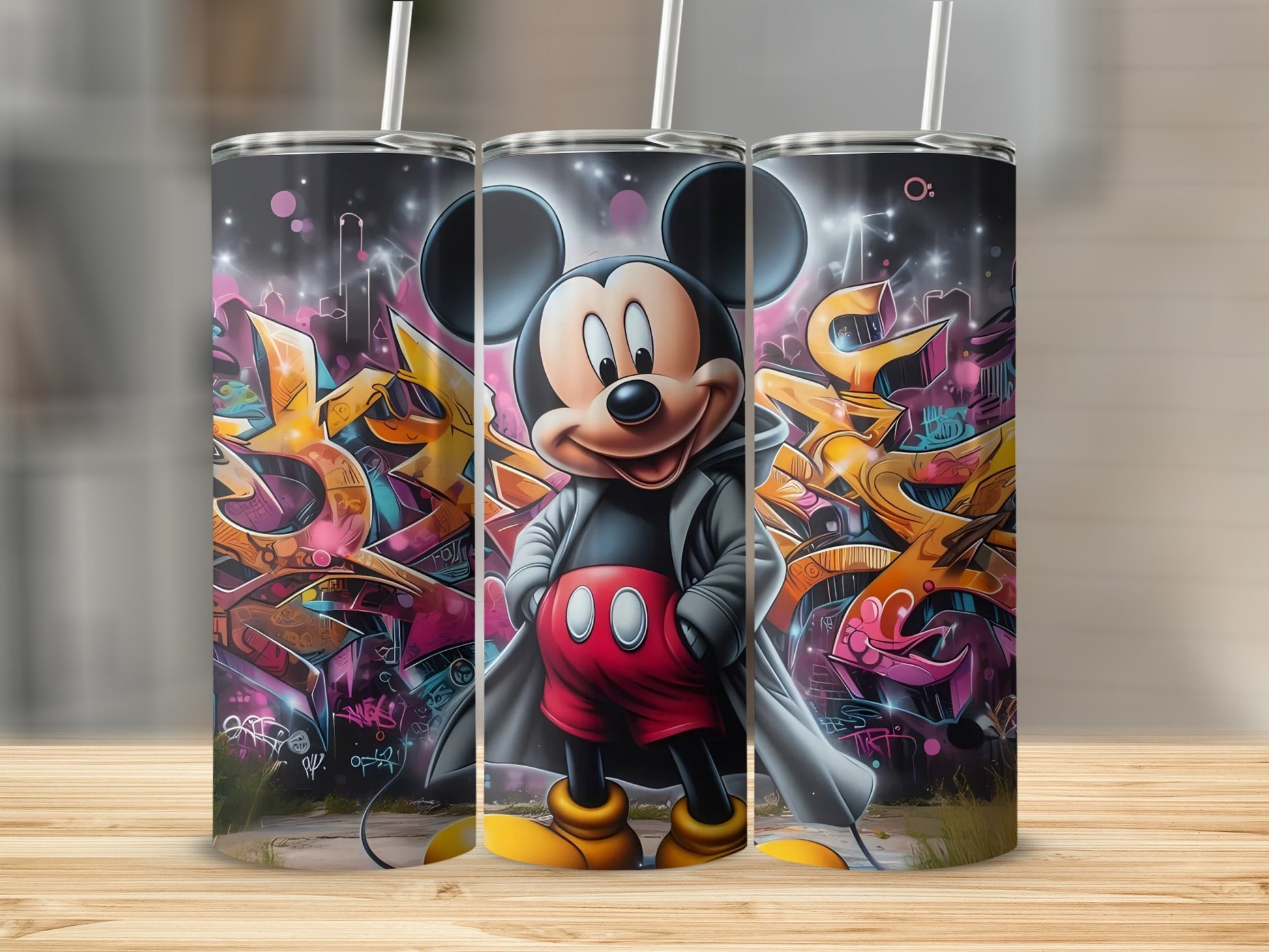 Cartoon Character Graffiti Tumbler Double Wall Insulated Flask
