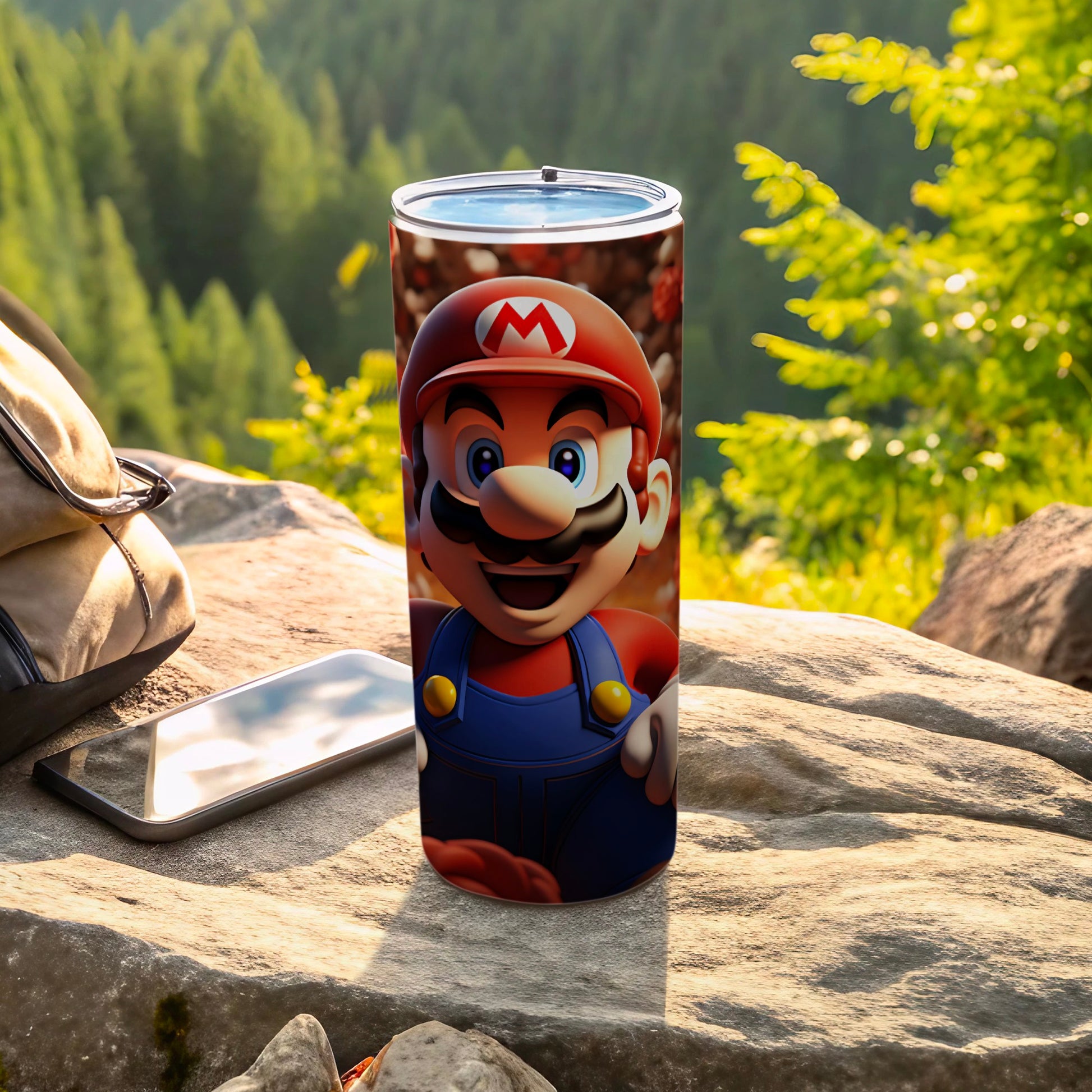 Cartoon Character Tumbler with Iconic Red Hat Design