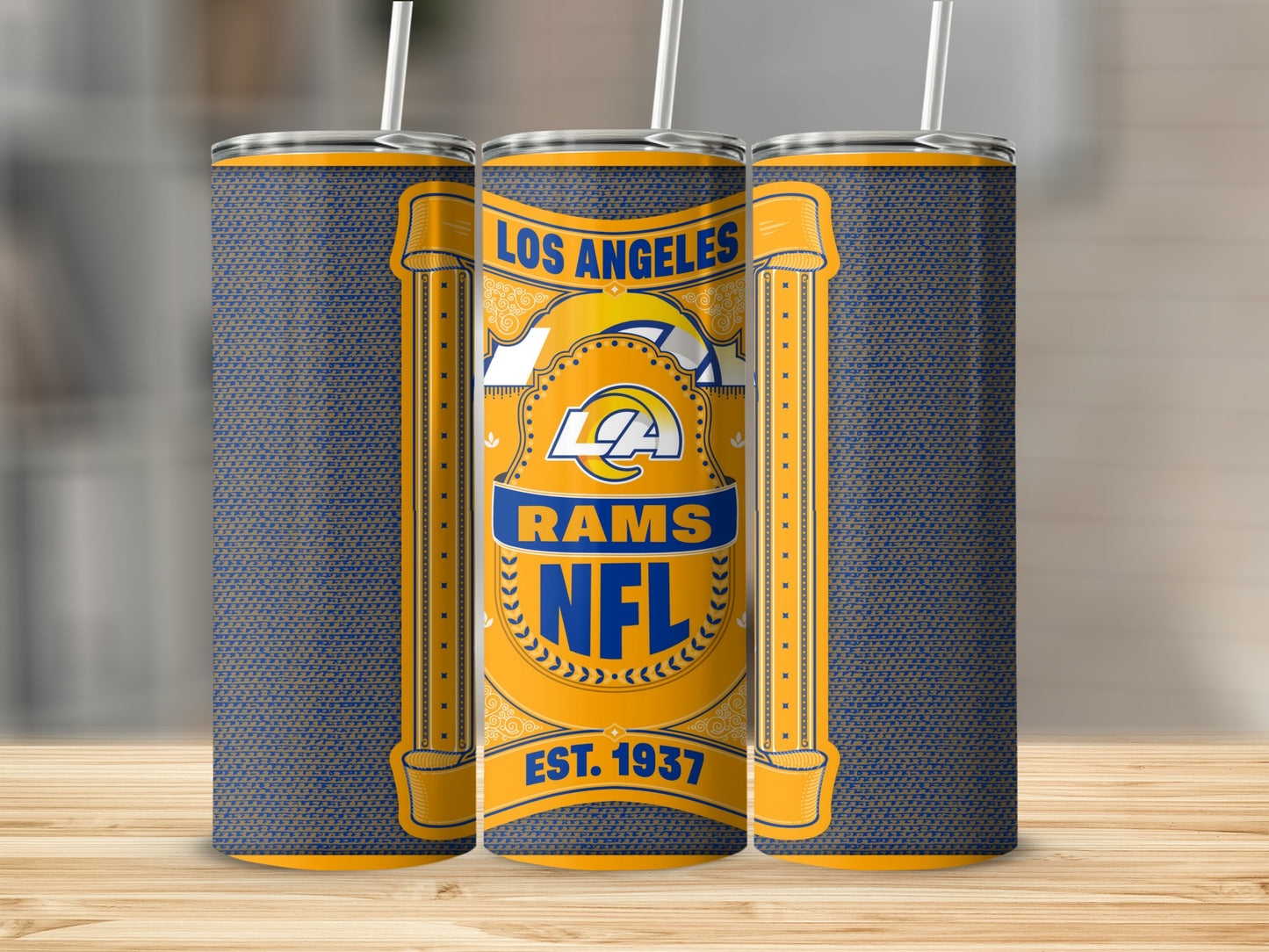 Los Angeles Rams NFL Est 1937 Distressed Logo Tumbler