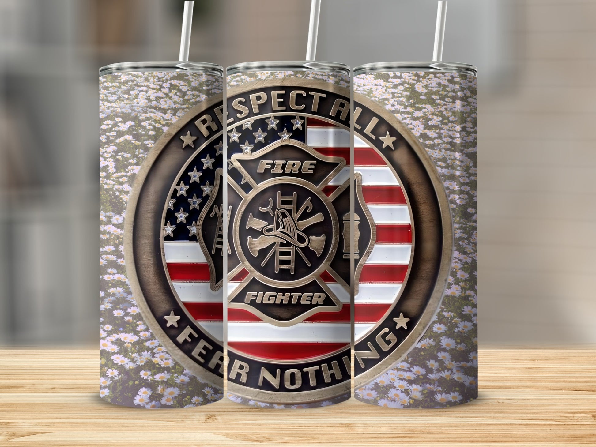 Firefighter Respect All Fear Nothing Tumbler Cup