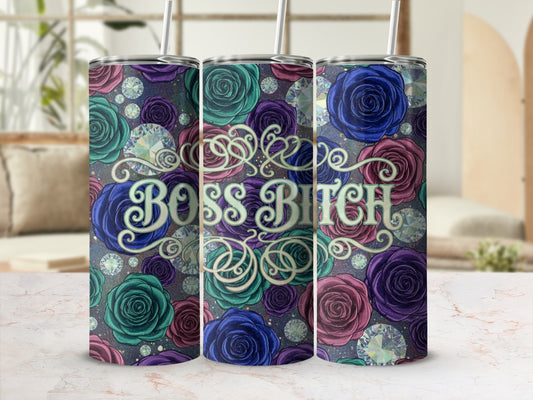 Floral Boss Bitch Insulated Tumbler for Drinks